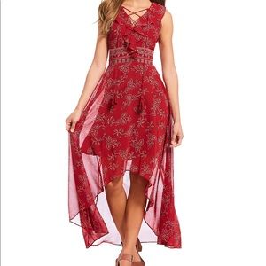 Willow & Clay paisley high low lace up front dress